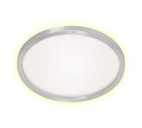 Briloner Leuchten - Lámpara de techo LED, luz de techo con efecto Blacklight incluido, 22 vatios, 3.000 lúmenes, 3.000 Kelvin, color aluminio-blanco, Ø 42,5 cm