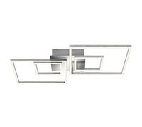 Briloner Leuchten, lámpara de techo regulable con función de memoria, 2 módulos LED giratorios, 43,8.W, 3.600 lúmenes, 3000 Kelvin, cromo, 656.x.520.x.96.mm, De Aluminio Cromado (3132-018)