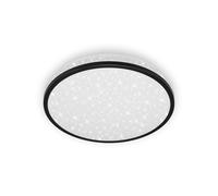 BRILONER Leuchten - Lámpara LED de techo, lámpara de baño, lámpara de baño in ecoración de estrellas, IP44, 12 vatios, 1.200 lúmenes, 4.000 Kelvin, blanco-negro, 280x70mm (DxH), 3403-015