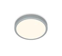 BRILONER Leuchten - Lámpara LED de Techo, Luz Blanca Cálida, Lámpara de Superficie, Color Plateado, Diámetro 280 x 40 mm, 3700-014