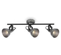 Briloner Leuchten, lámpara Soft Spotleuchte, 3 bombillas E14, metal, color plata envejecida