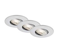 Briloner Leuchten - Lámparas led encastrables, set de 3 lámparas de techo regulables, módulo led orientable de 5 W, 460 lúmenes y 3000 Kelvin cada una, con grado de protección IP23, en cromo-mate