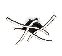 Briloner Leuchten - LED Ceiling Light, Curved Ceiling Light, LED, Warm White Light, Living Room Lamp, Black, 475 x 475 x 85 mm