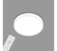 BRILONER Leuchten - LED Ceiling Light RGBw, LED Ceiling Light Dimmable, Colourful Light Colours, Neutral White, Surface Mounted Lamp, Remote Control, White, Diameter 380 x 50 mm