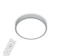Briloner Leuchten - LED Ceiling Light RGBW, LED Ceiling Light Dimmable, Colourful Light Colours, Neutral White, Surface Mounted Lamp, Remote Control, Silver-Coloured, Diameter 380 x 50 mm