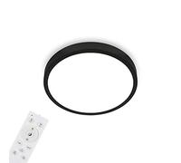 Briloner Leuchten - LED Ceiling Light, RGBW, LED Ceiling Light, dimmable, Colourful Light Colours, Neutral White, Surface-Mounted lamp, Remote Control, Black, Diameter 380 x 50 mm