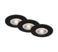 Briloner Leuchten - Luces LED empotradas, luces integradas, juego de 3, luces de techo de 5 vatios cada una, 460 lúmenes cada una, 3000 Kelvin, IP44, negro mate, 90x25 mm (diám. x alto)