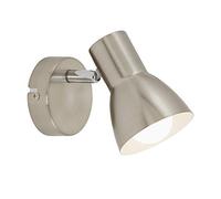 Briloner Leuchten - Luz de pared, foco giratorio, 1x E14, máx. 25 vatios, níquel mate, 80x130 mm (Diámetro x Longitud delantera)