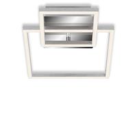 BRILONER Leuchten - Luz de techo, lámpara de techo regulable, in unción de memoria, 1 módulo LED giratorio, 19,6 vatios, 1.500 lúmenes, 3.000 Kelvin, cromo-aluminio, 358x260x75mm