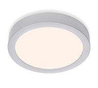 Briloner Leuchten - Plafón LED, lámpara de techo, 16,5 vatios, 1600 lúmenes, 3000 Kelvin, redonda, cromo mate, 225 x 32 mm (Diámetro x altura)
