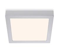 Briloner Leuchten - Plafón LED, lámpara de techo, de 16,5 vatios, 1600 lúmenes, 3000 Kelvin, cuadrada, cromo mate, 225 x 225 x 32 mm (Largo x ancho x alto)