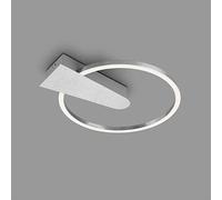 BRILONER Leuchten - Plafón LED regulable en 3 niveles, función de memoria, color de luz blanco cálido, plafón LED redondo, color aluminio, Ø29,5 cm, 3542-018