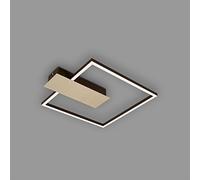 BRILONER Leuchten - Plafón LED regulable en 3 niveles, función de memoria, color de luz blanco cálido, Plafón LED angular, marrón dorado, 375x320 mm, 3544-017, marrón anodizado dorado