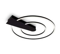 Briloner Leuchten - Plafón LED regulable en 3 niveles, función memoria, color de luz blanco cálido, plafón LED redondo, negro, Ø49,5 cm, 3543-015