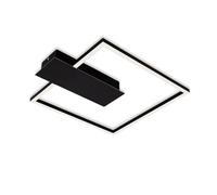 Briloner Leuchten - Plafón LED regulable en 3 niveles, función memoria, color de luz blanco cálido, plafón LED angular, negro, 375x320 mm