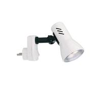 Briloner Leuchten Plug Light, enchufe E14, luz de lectura de 25 W, giratoria y giratoria, blanca, metal, 25 W, 230 V, altura 10,5 cm