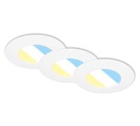 Briloner Leuchten SELECT FLAT: Juego de 3 focos empotrables LED, 3 LEDs, regulables, con cambio de temperatura de color, 4,9 W, 580 lm, plástico, color blanco