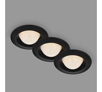 Briloner Foco empotrado LED Carro, 3 ud, 3.000K, negro