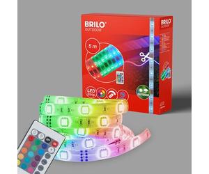 BRILONER Luminarias - Tira LED de 5 m exterior, regulable, RGB, IP44, resistente a salpicaduras, tira de LED, 150 x LED RGB, 0,16 W