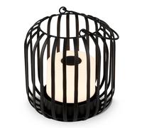 BRILONER - Mini lámpara de mesa LED inalámbrica con cesta de metal, lámpara de escritorio, lámpara de lectura, lámpara de mesa para exterior e interior, luz blanca cálida, 9x10 cm, negro