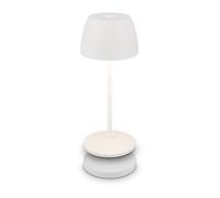 Briloner - Mini lámpara de mesa LED inalámbrica IP44 con estación de carga, regulable sin escalonamiento, batería recargable y fuente de luz intercambiable, 8x20,5 cm