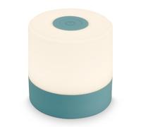 Briloner - Mini Lámpara de Mesa LED Inalámbrica, Lampara de Mesa Recargable, Lampara para Mesita, USB-C, Luz Blanca Cálida, 7x7 cm, Lampara LED Recargable, Lamparas Tactiles sin Cable, Color Azul