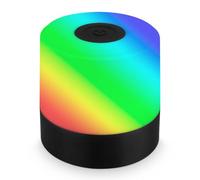 BRILONER - Mini Lámpara de Mesa LED Inalámbrica, Lámpara de Noche Regulable Táctil, Lámpara de Escritorio, USB-C, Lámpara de Camping, Luz Blanca Cálida y RGB, 7x7 cm, Negro