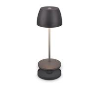 Briloner - Mini lámpara LED de sobremesa inalámbrica IP44 con estación de carga, regulable sin escalonamiento, batería recargable y fuente de luz intercambiable, 8x20,5 cm (DxH), antracita
