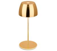 BRILONER - Mini lámpara LED de sobremesa inalámbrica IP44 con tacto, infinitamente regulable, batería recargable y fuente de luz intercambiable, lámpara de mesilla de noche, 8x20 cm, oro brillante