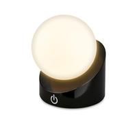 BRILONER - Mini Lámpara LED de Sobremesa Inalámbrica, IP54, Táctil, Regulable por Pasos, Batería y Fuente de Luz Intercambiables, Lampara Mesita, Lampara Recargable, Lampara USB, 10x8x9 cm, Negro