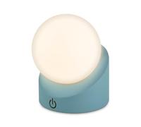 BRILONER - Mini Lámpara LED de Sobremesa Inalámbrica, IP54, Táctil, Regulable por Pasos, Batería y Fuente de Luz Intercambiables, Lampara Mesita, Lampara Recargable, Lampara USB, 10x8x9 cm, Azul