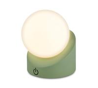 BRILONER - Mini Lámpara LED de Sobremesa Inalámbrica, IP54, Táctil, Regulable por Pasos, Batería y Fuente de Luz Intercambiables, Lampara Mesita, Lampara Recargable, Lampara USB, 10x8x9 cm, Verde