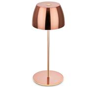 BRILONER - Mini LED de sobremesa inalámbrica IP44 con tacto, regulable, batería y fuente de luz intercambiables, de mesilla de noche, lámpara de sobremesa a pilas, 8x20cm, oro rosa