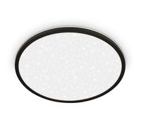 Briloner - Panel LED con luz indirecta, cielo estrellado, luz blanca neutra, lamparas de techo salon, lampara de techo, plafones LED, dormitorio, 37,5x4,5 cm, negro