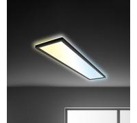 Briloner Panel LED Tava CCT, negro, 98 x 20 cm, retroiluminación de plástico