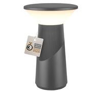 BRILONER - Pilia lampara de mesa sin cable, control táctil regulable, función memoria, ip44, cable usb-c, lampara mesita noche sin cable, German Design Award 2026, 15 x 24 cm, antracita