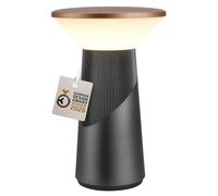 BRILONER - Pilia lampara de mesa sin cable, control táctil regulable, función memoria, ip44, cable usb-c, lampara mesita noche sin cable, German Design Award 2026, 15x24 cm, antracita bronce metálico