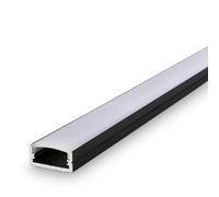 BRILONER - Pimp your Stripe perfiles de aluminio para tira LED, difusor, autoadhesivo, sin taladrar, accesorios tiras LED, tira de luz, gaming, 1 metro, blanco y negro