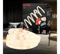 BRILONER - Pimp your Stripe set de expansión tira LED de 4m blanco cálido con conectores, encendido/apagado, acortable, autoadhesiva, tira LED, tira de luz LED, decoración de habitaciones
