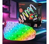 Briloner - Pimp your Stripe Starter Set Tira de LED de 2 m, control por voz de aplicación, cable de 3 m, RGBW colorido, acortable, autoadhesivo, tiras de LED, tira de luz LED, tira de luz LED