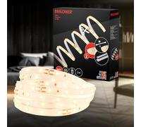 BRILONER - Pimp your Stripe Starter Set Tira LED de 2 m blanco cálido, interruptor de cable, cable de 3 m, acortable, autoadhesivo, tiras LED, decoración de habitaciones, tira de luces