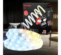 BRILONER - Pimp your Stripe Starter Set Tira LED inteligente de 2 m, de blanco cálido a blanco frío, control por voz mediante aplicación, cable de 3 m, acortable, autoadhesivo, tiras LED, tira luz LED