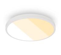 BRILONER - Plafón LED, 18W 2000lm, 2700K 3000K 4000K, IP44 protección contra salpicaduras, lámpara techo luminosa, lámpara baño, lámpara cocina, 24 x 6 cm, Blanco