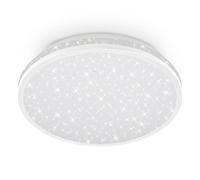 BRILONER - Plafón LED con efecto cielo estrellado, luz blanco neutro, IP44 protección contra salpicaduras, lámpara de techo baño, luminaria para espacios húmedos, aseo, 28x7 cm, Blanco