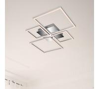 Briloner Plafón LED Frame, CCT, 4 luces, aluminio