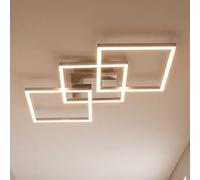 BRILONER Leuchten - Lámpara de techo LED giratoria, lámpara de techo regulable, 36 vatios, 2600 lúmenes, 3000 Kelvin, color cromo plateado