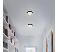 Briloner Plafón LED Star de Flame, Ø 15,7 cm, negro