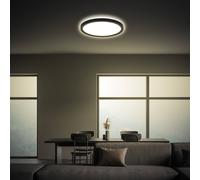 Briloner Plafón LED Tava, negro, Ø 24 cm, plástico
