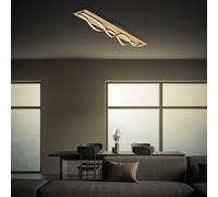 Briloner Plafón LED Vinka, 98x11 cm, 2 luces, color madera
