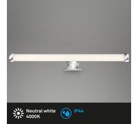 BRILONER REPENS: Lámpara de espejo, protección contra salpicaduras IP44, luz blanca neutra, montaje 2 en 1, color cromado, dimensiones: 52,5 x 10,3 x 4 cm